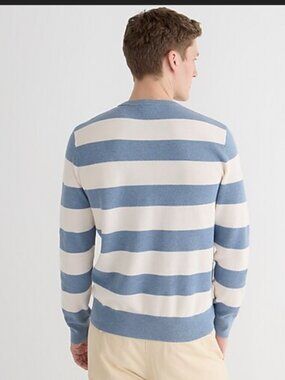 NWOT JCrew Cotton Piqué Knit Sweater Men's Large 100% Cotton Top Shirt Spring +